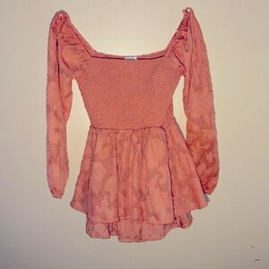 off shoulder pink dress